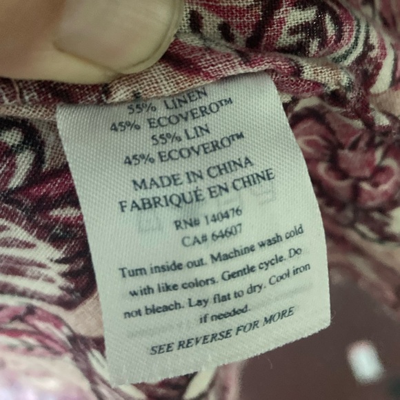 Faherty Isha MIDI Dress Linen Blend Size Medium Rose Desert Bloom Summer Beach - Picture 6 of 14